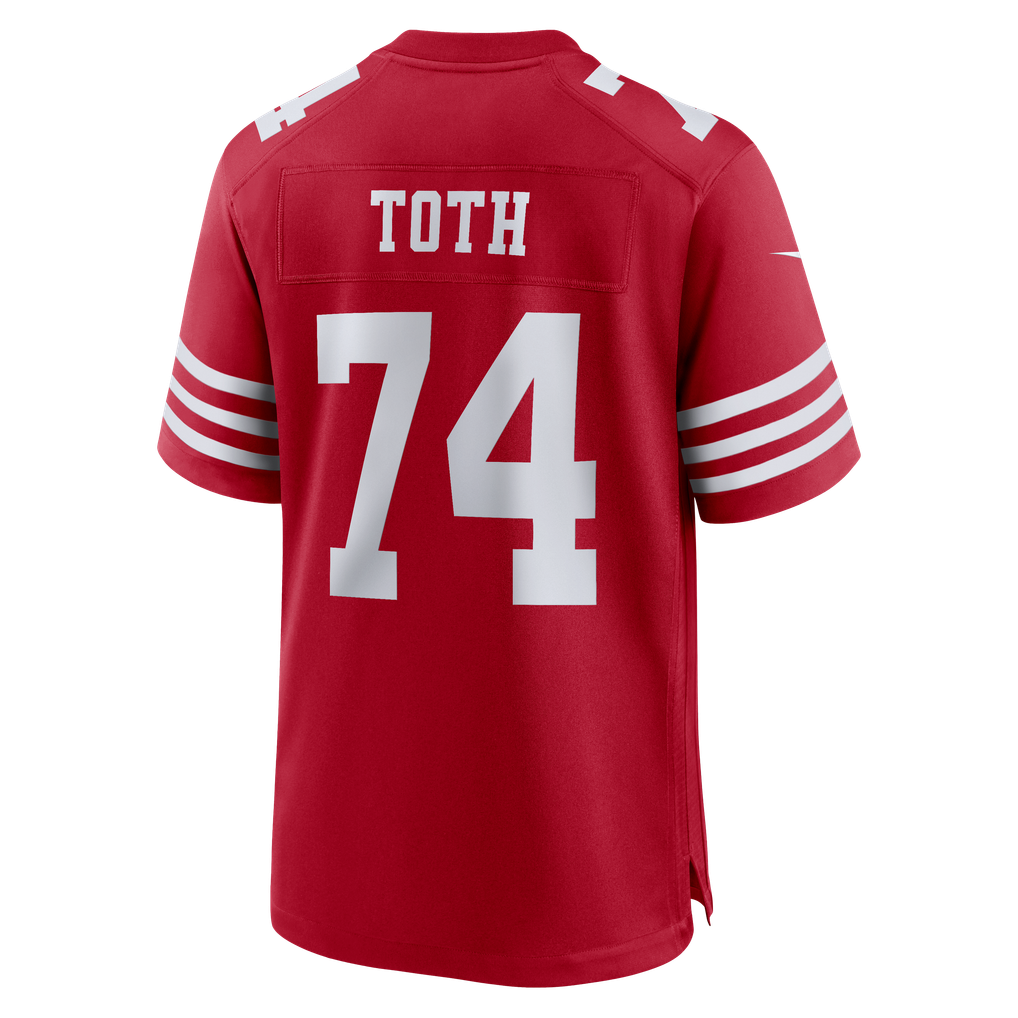Men's San Francisco 49ers Brett Toth Scarlet Team Game Jersey