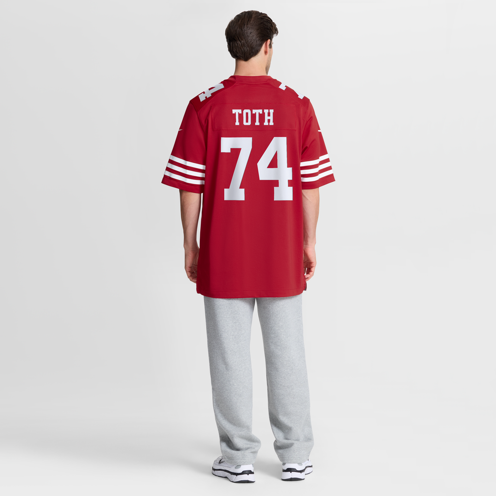 Men's San Francisco 49ers Brett Toth Scarlet Team Game Jersey