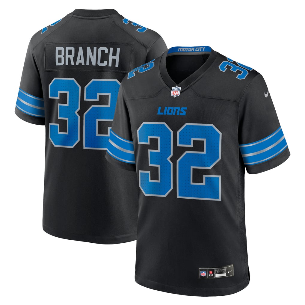 Men's Detroit Lions Brian Branch Black Alternate Game Jersey