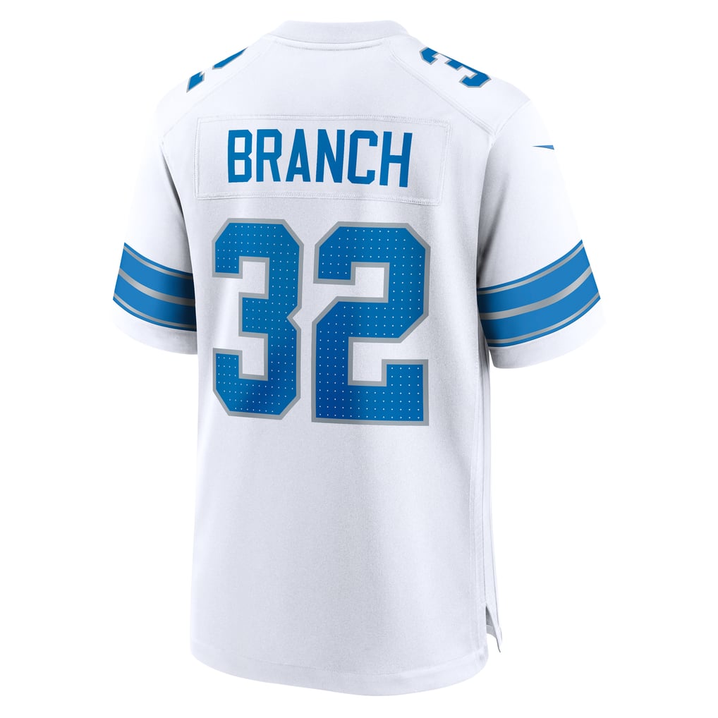 Men's Detroit Lions Brian Branch White Game Jersey