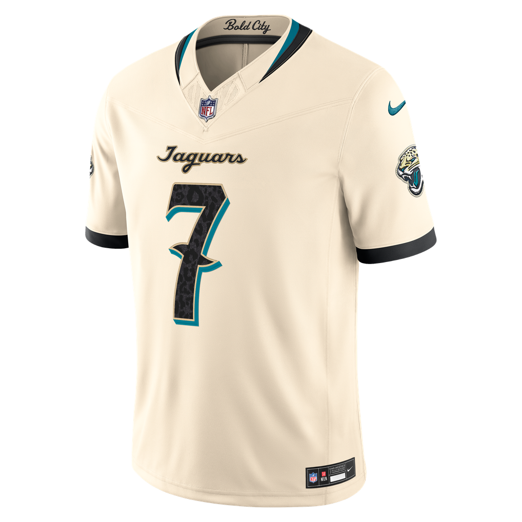 Men's Jacksonville Jaguars Brian Thomas Jr. Natural 2026 Rivalries Collection Stitched Limited Jersey