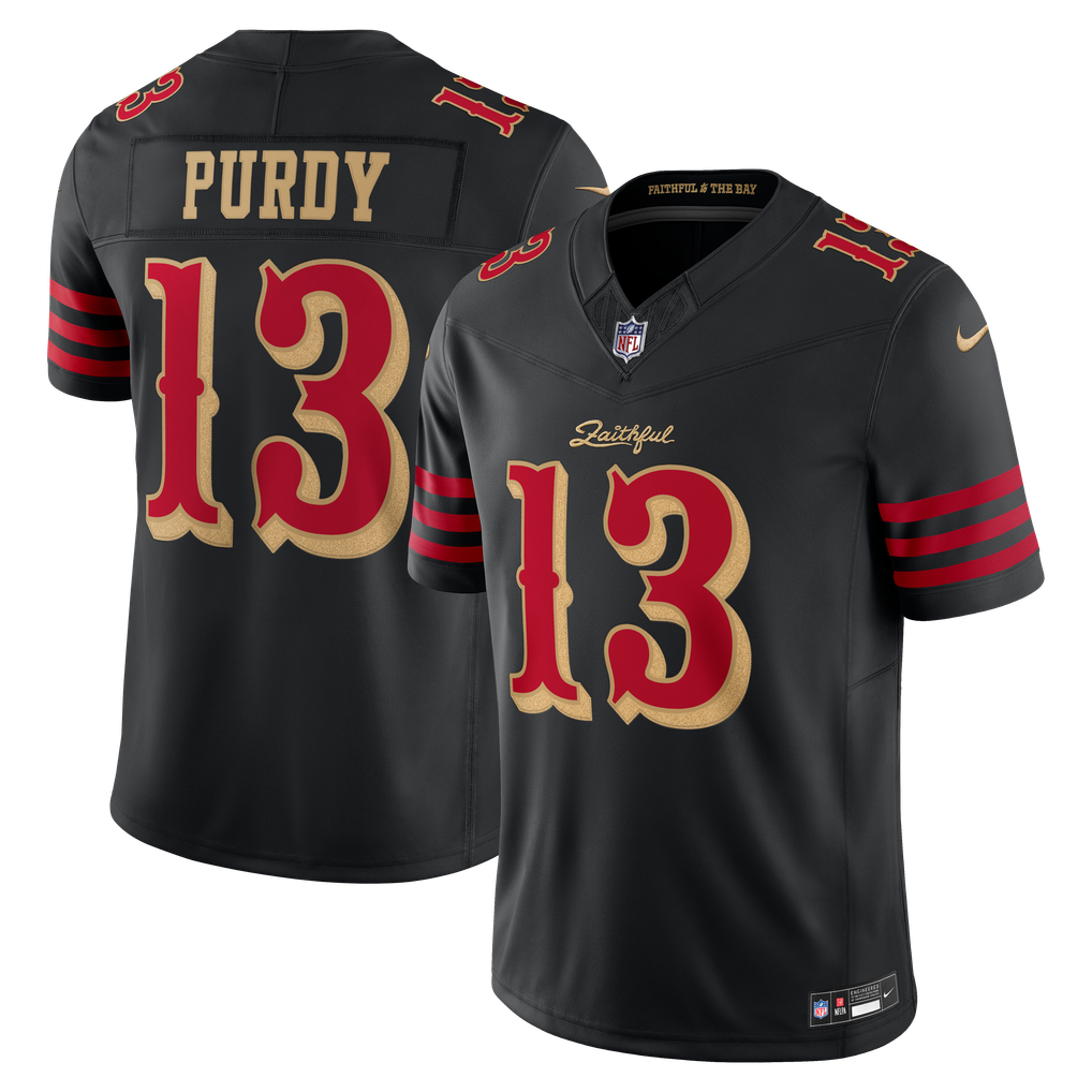 Men's San Francisco 49ers Brock Purdy Black Rivalries Collection Stitched Limited Jersey