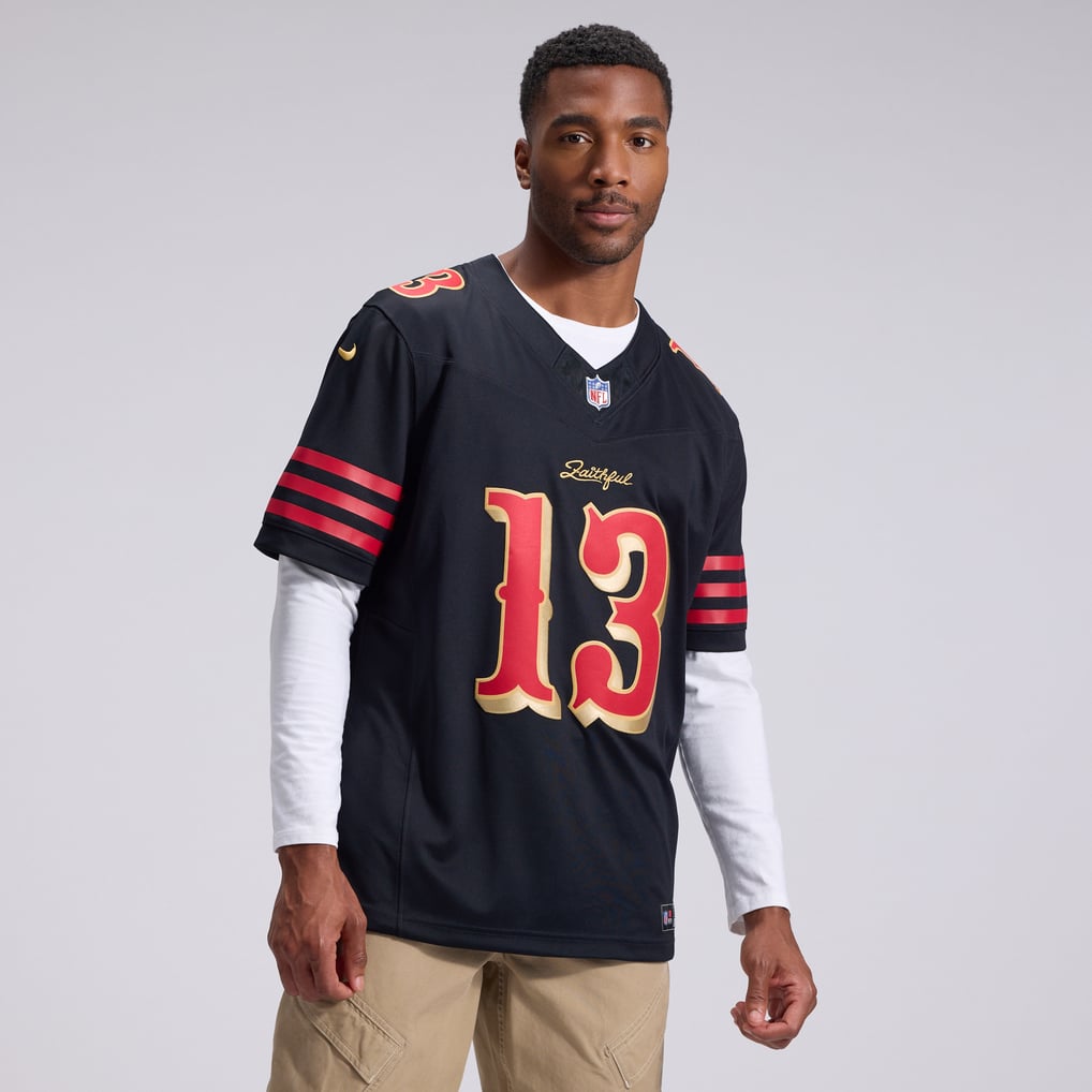 Men's San Francisco 49ers Brock Purdy Black Rivalries Collection Stitched Limited Jersey