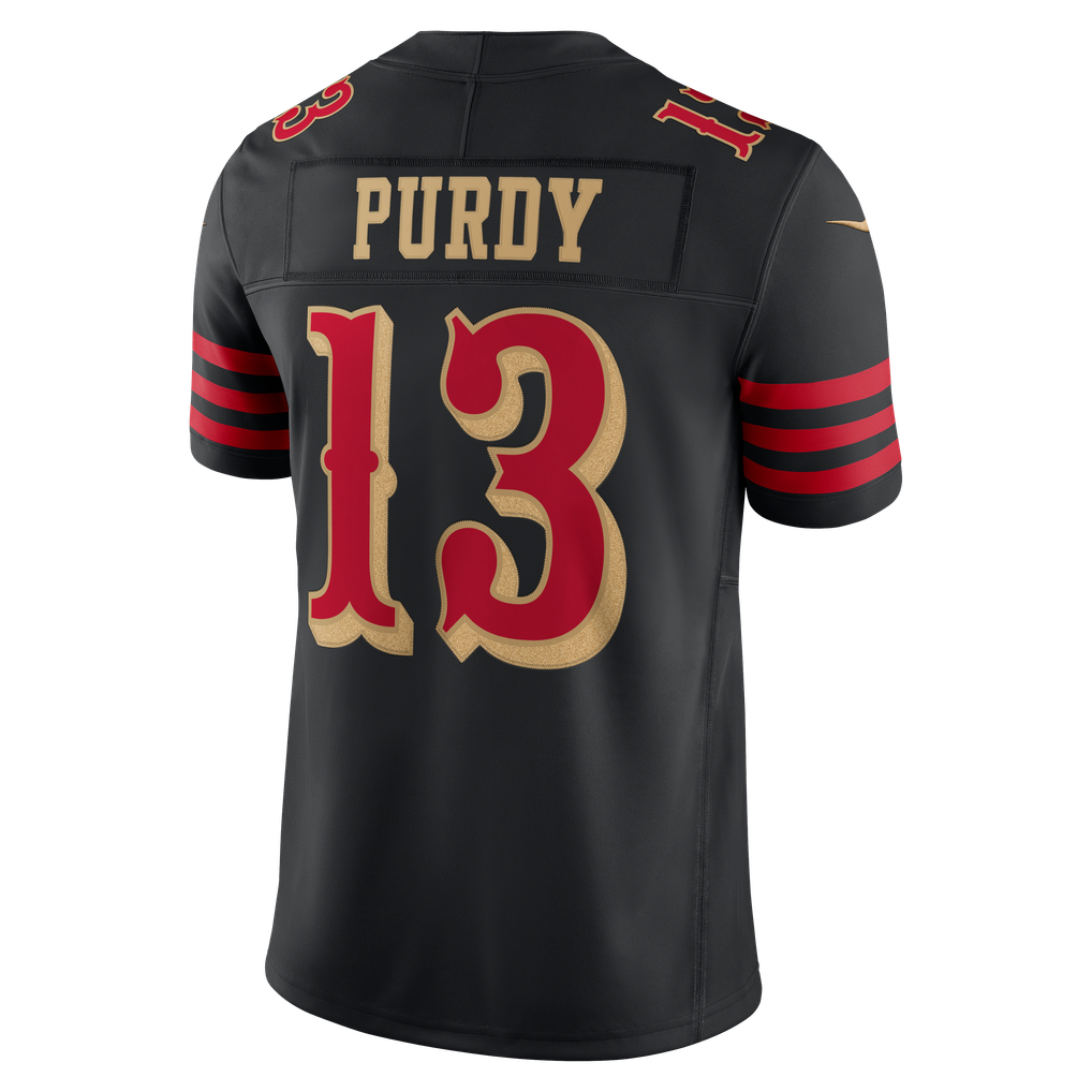 Men's San Francisco 49ers Brock Purdy Black Rivalries Collection Stitched Limited Jersey