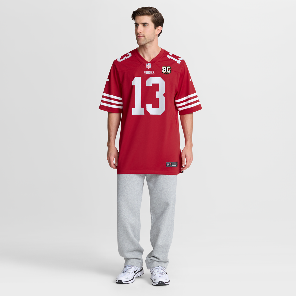 Men's San Francisco 49ers Brock Purdy Scarlet 80th Anniversary Game Jersey