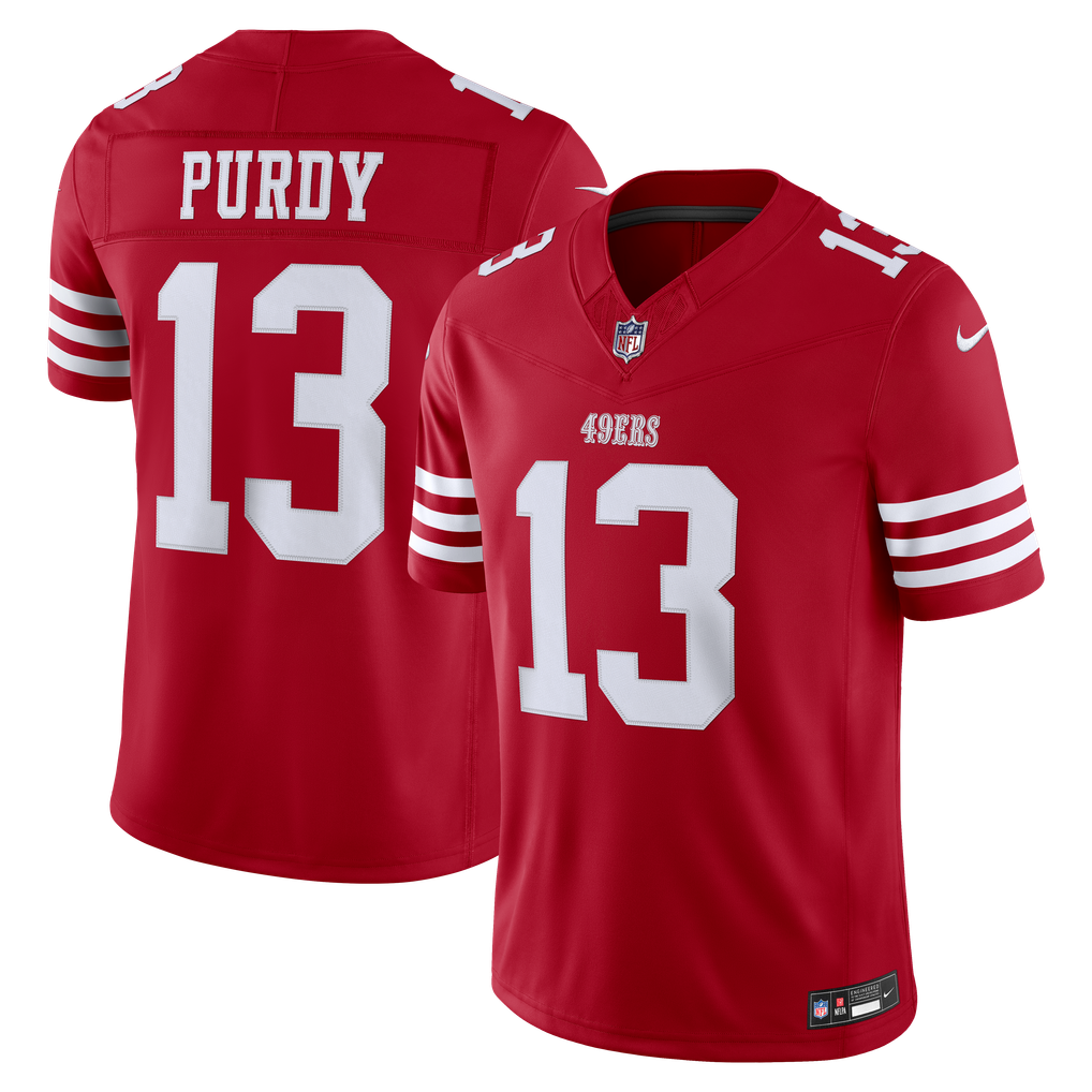 Men's San Francisco 49ers Brock Purdy Scarlet Team Vapor F.U.S.E. Stitched Limited Jersey