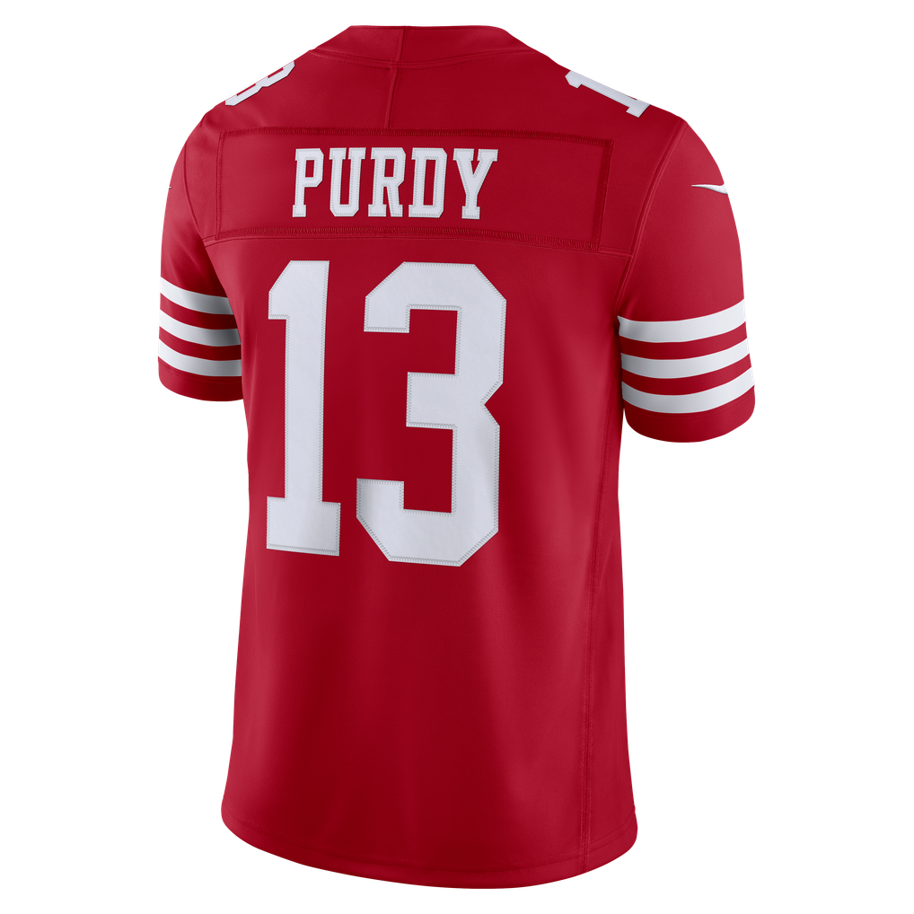 Men's San Francisco 49ers Brock Purdy Scarlet Team Vapor F.U.S.E. Stitched Limited Jersey