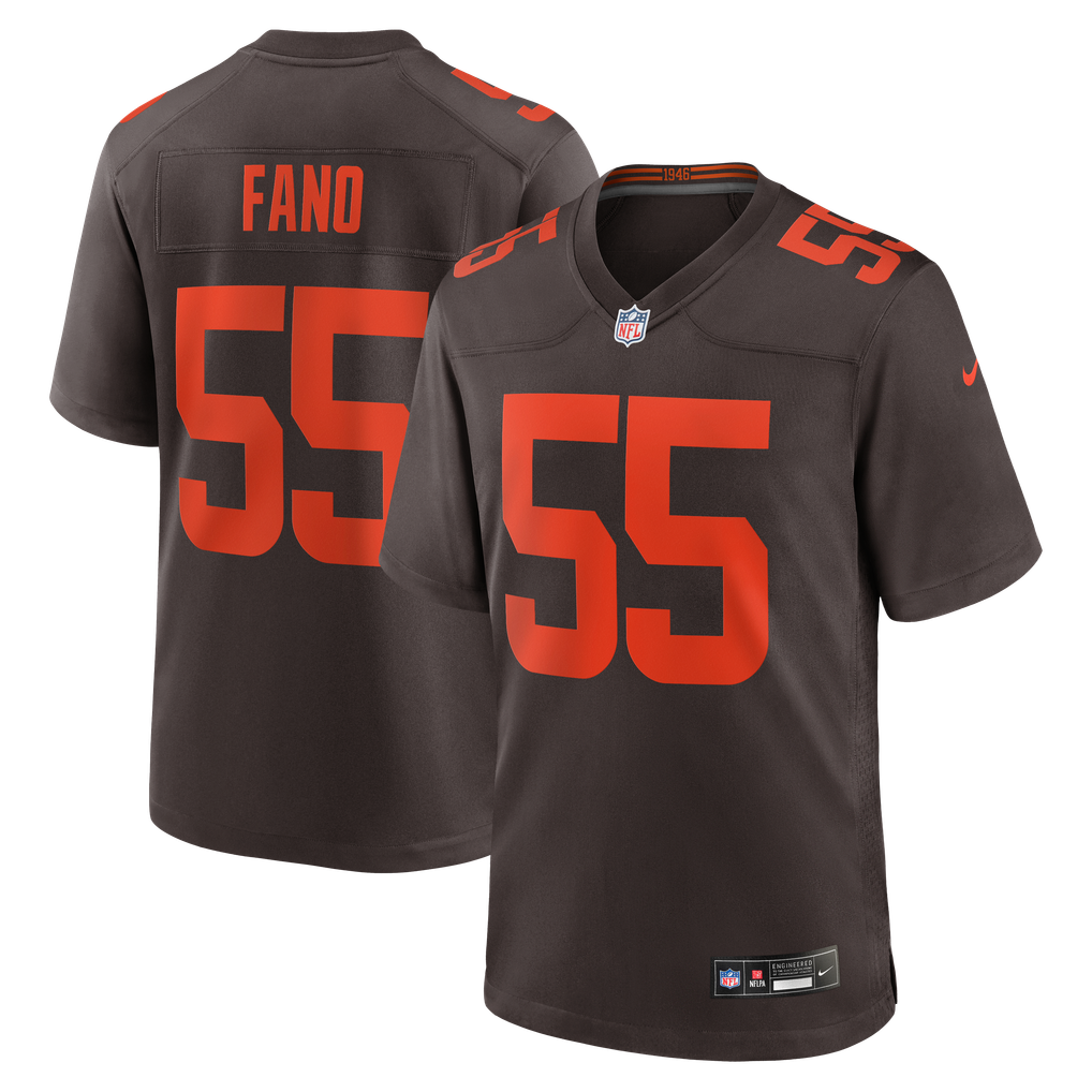 Men's Cleveland Browns Spencer Fano Brown Alternate Game Jersey