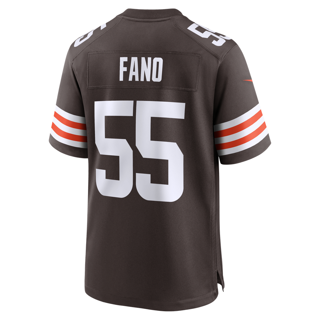Men's Cleveland Browns Spencer Fano Brown Team Game Jersey