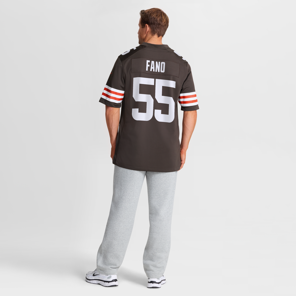 Men's Cleveland Browns Spencer Fano Brown Team Game Jersey