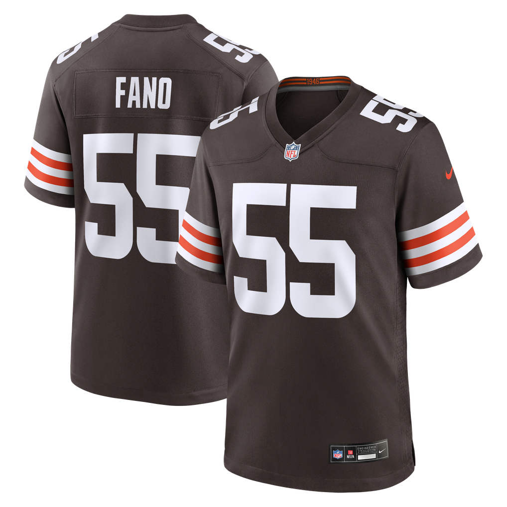 Men's Cleveland Browns Spencer Fano Brown Team Game Jersey