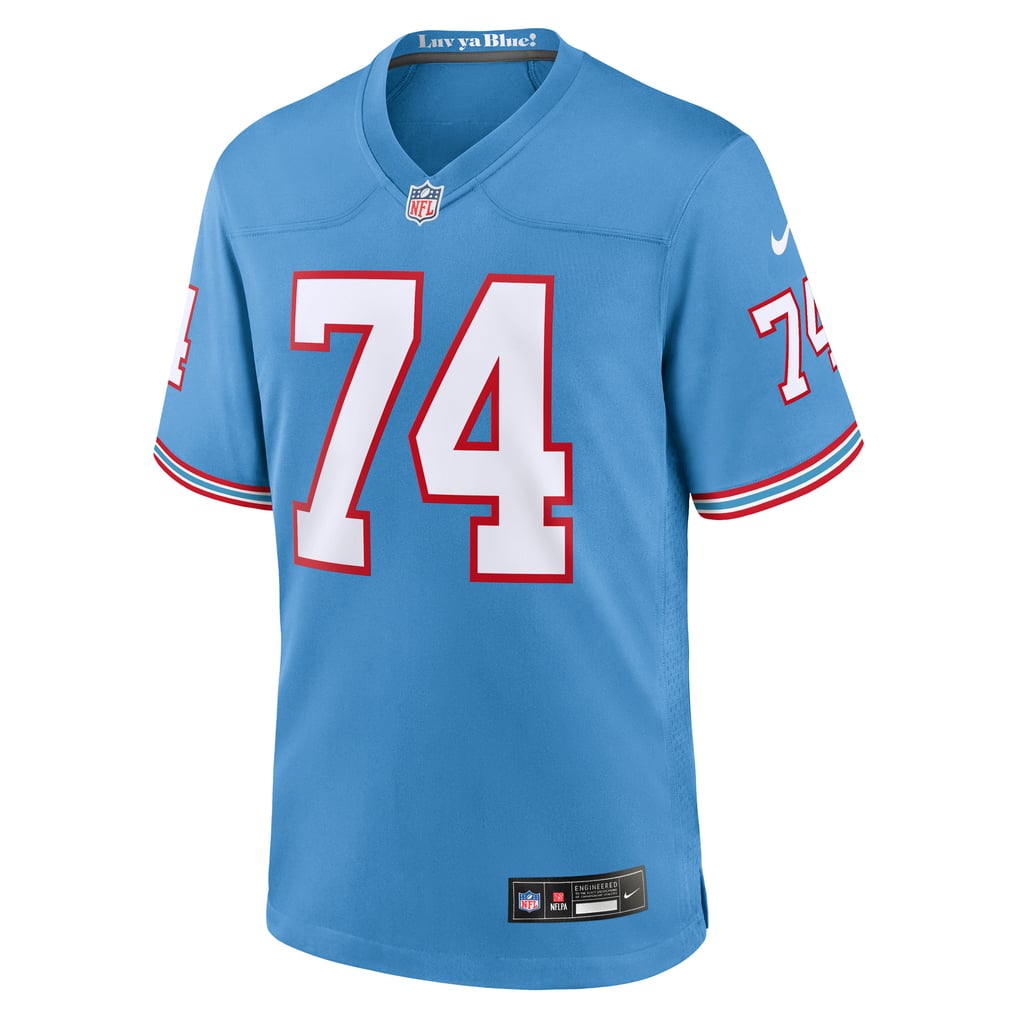 Men's Tennessee Titans Bruce Matthews Light Blue Retired Player Alternate Game Jersey