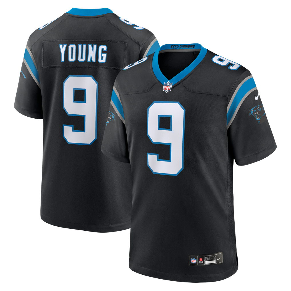 Men's Carolina Panthers Bryce Young Black Team Game Jersey