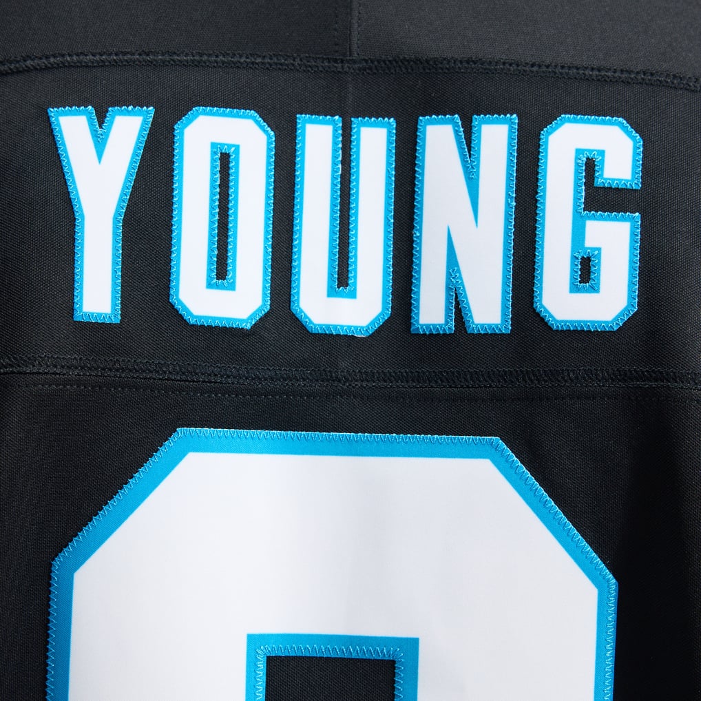 Men's Carolina Panthers Bryce Young Black Team Vapor F.U.S.E. Stitched Limited Jersey
