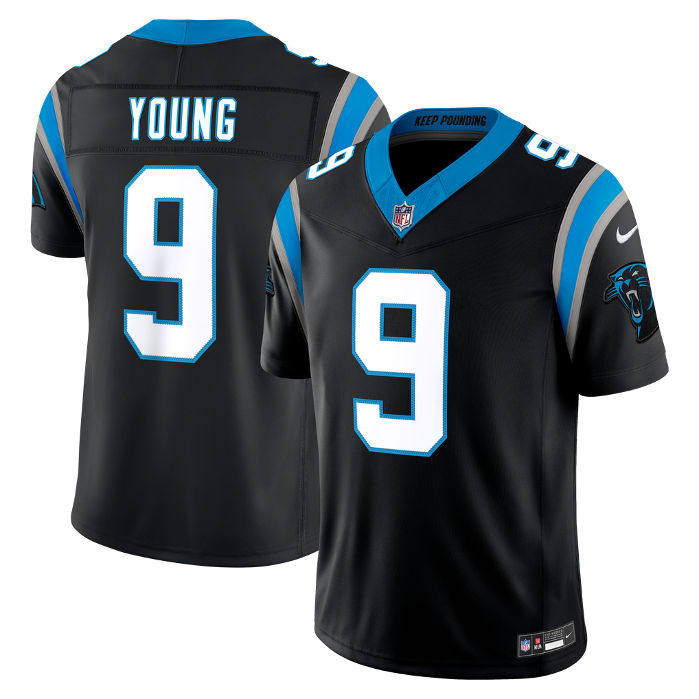 Men's Carolina Panthers Bryce Young Black Team Vapor F.U.S.E. Stitched Limited Jersey