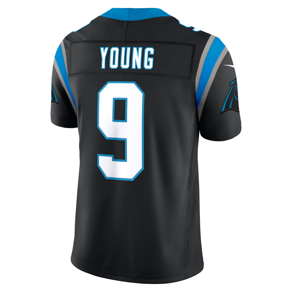 Men's Carolina Panthers Bryce Young Black Team Vapor F.U.S.E. Stitched Limited Jersey