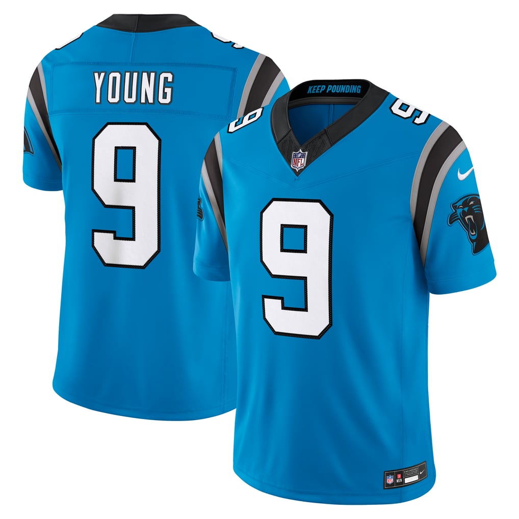 Men's Carolina Panthers Bryce Young Blue Alternate Vapor F.U.S.E. Stitched Limited Jersey