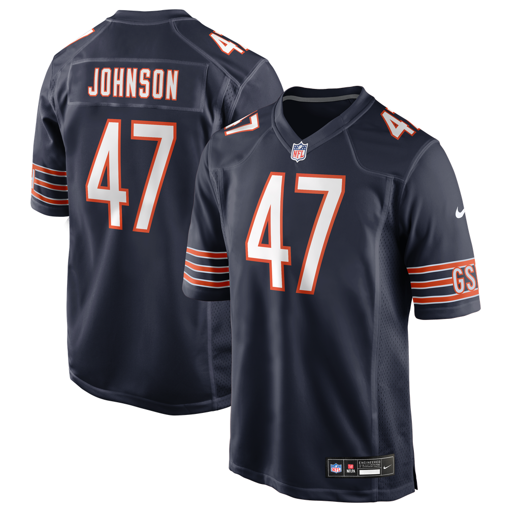 Men's Chicago Bears Buddy Johnson Navy Team Game Jersey