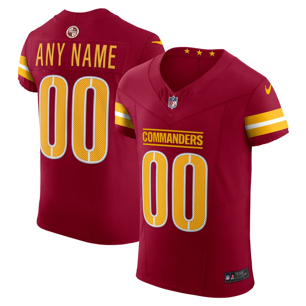 Men's Washington Commanders Burgundy Team Vapor F.U.S.E. Elite Custom Jersey