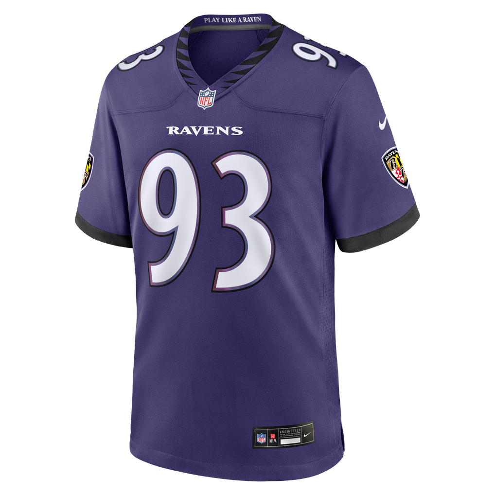 Men's Baltimore Ravens Calais Campbell Purple Team Game Jersey