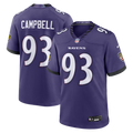 Men's Baltimore Ravens Calais Campbell Purple Team Game Jersey