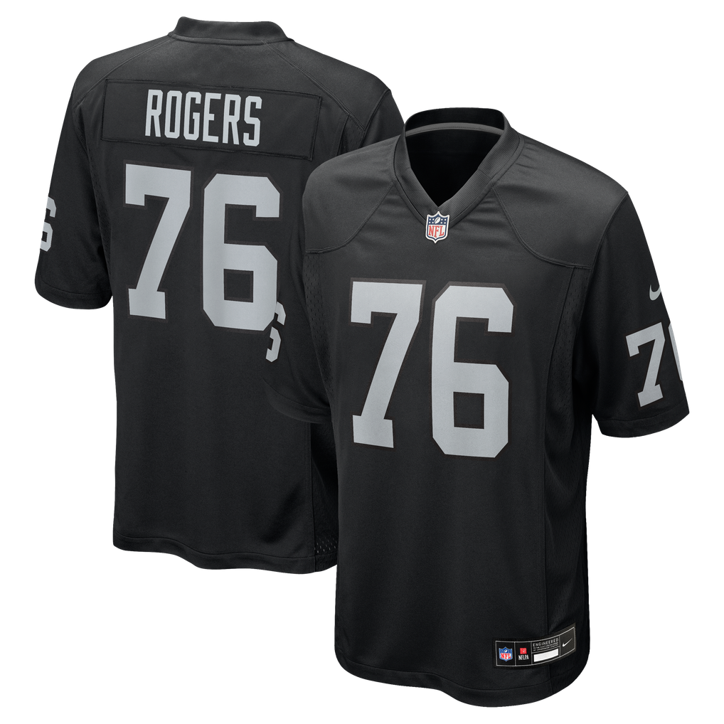 Men's Las Vegas Raiders Caleb Rogers Black Team Game Jersey