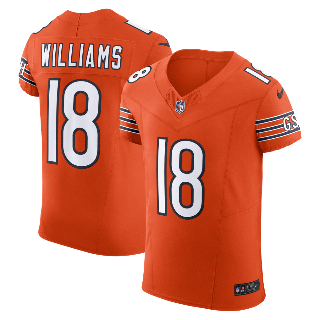 Men's Chicago Bears Caleb Williams Orange Alternate Vapor F.U.S.E. Elite Jersey