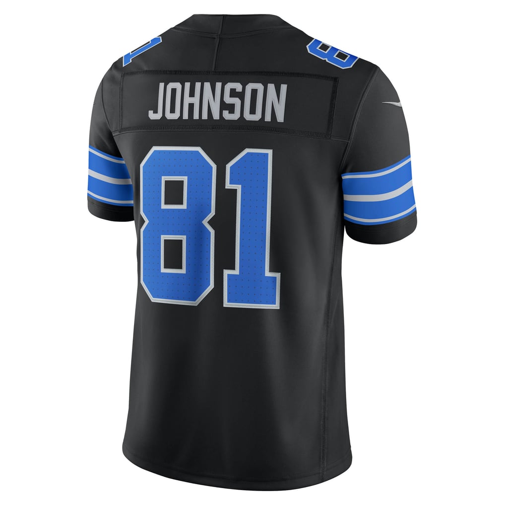 Men's Detroit Lions Calvin Johnson Black Alternate Vapor F.U.S.E. Stitched Retired Limited Jersey