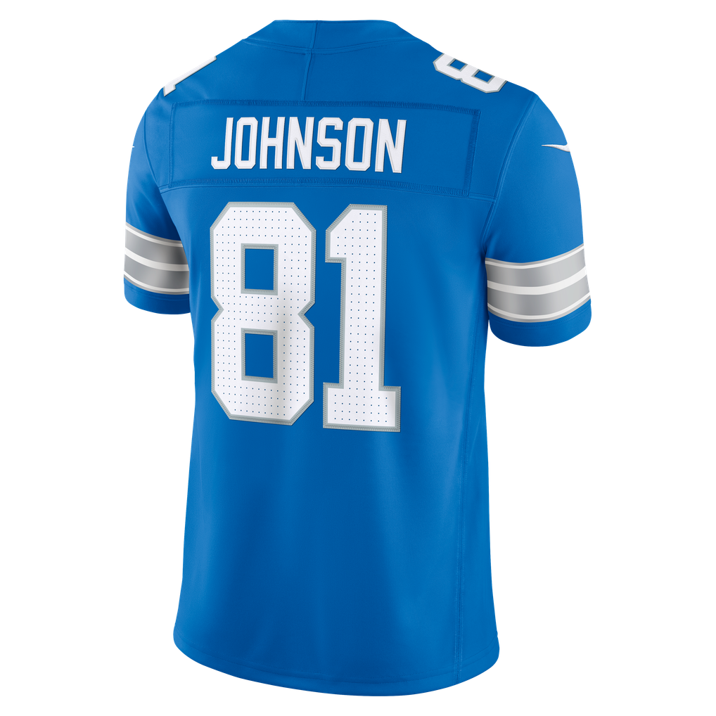 Men's Detroit Lions Calvin Johnson Blue Vapor F.U.S.E. Stitched Retired Limited Jersey
