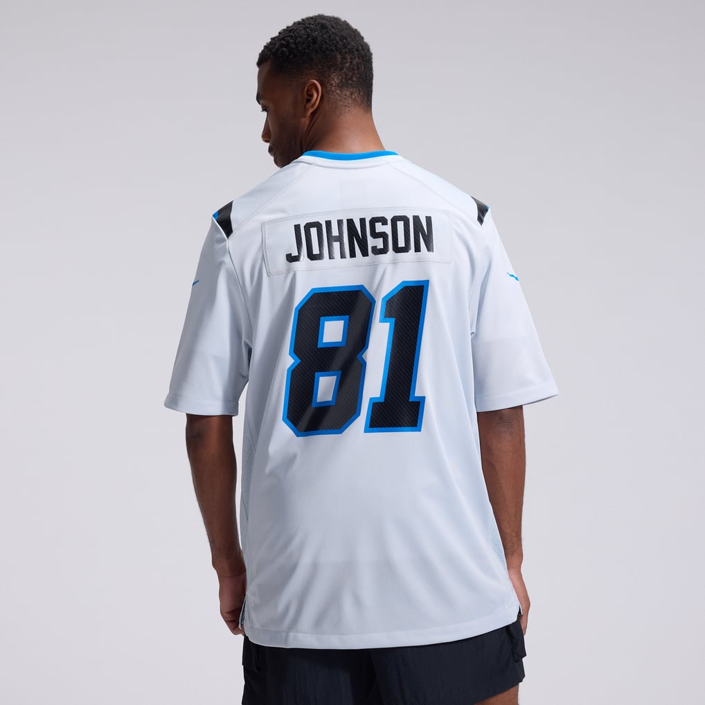 Men's Detroit Lions Calvin Johnson Silver 2026 Rivalries Collection Game Jersey