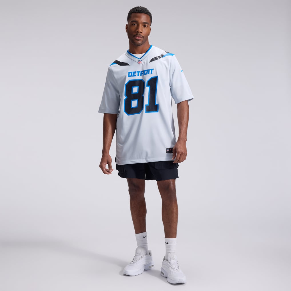 Men's Detroit Lions Calvin Johnson Silver 2026 Rivalries Collection Game Jersey