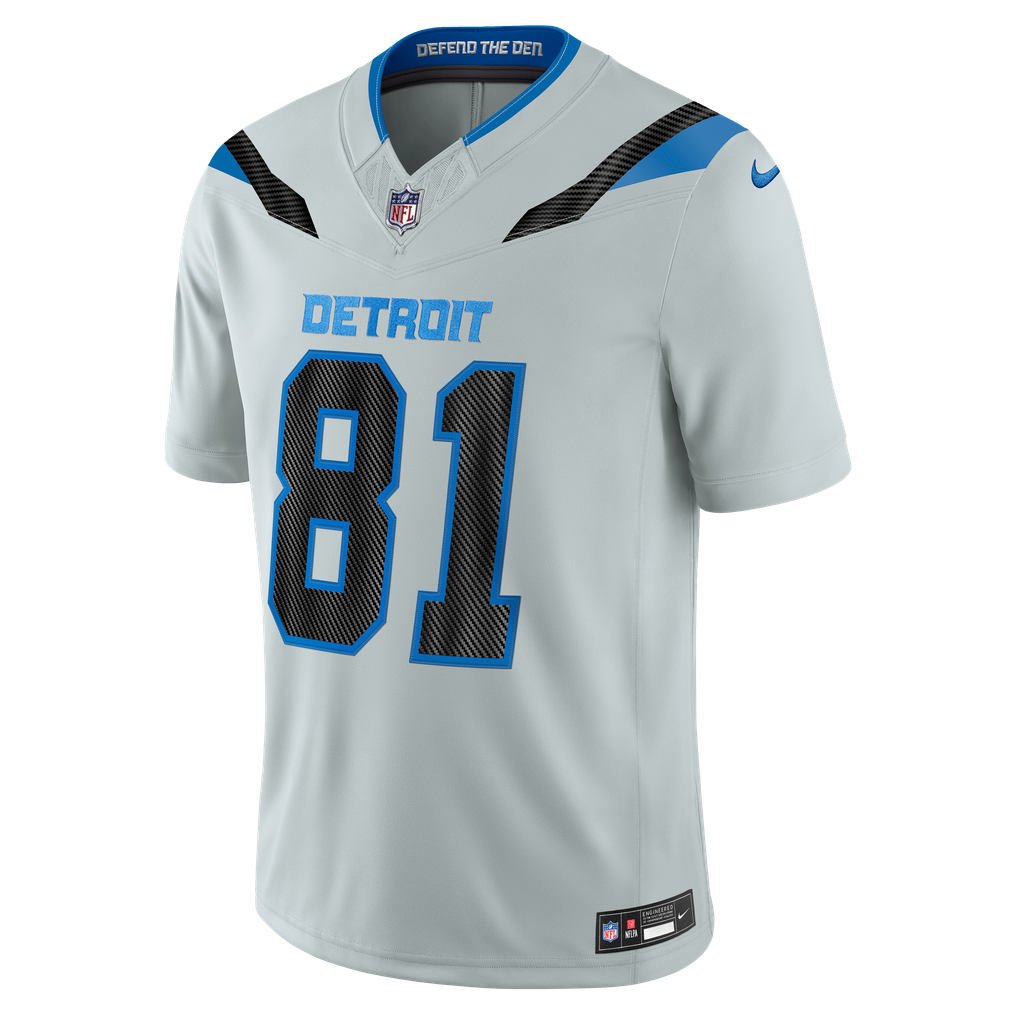 Men's Detroit Lions Calvin Johnson Silver 2026 Rivalries Collection Stitched Limited Jersey