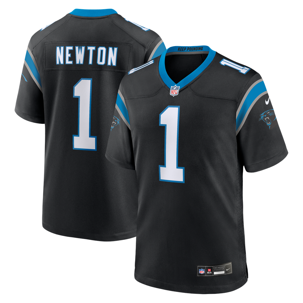 Men's Carolina Panthers Cam Newton Black Team Retired Game Jersey