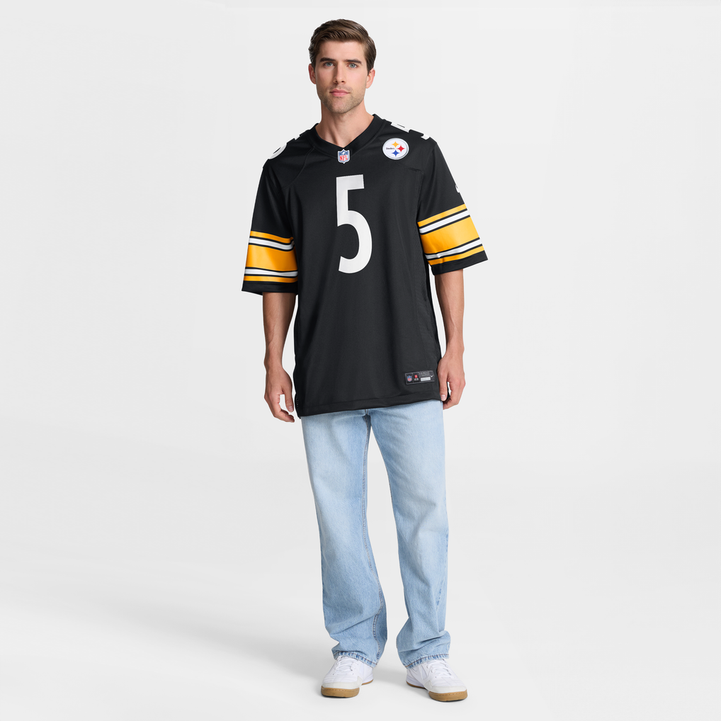 Men's Pittsburgh Steelers Cameron Johnston Black Game Jersey