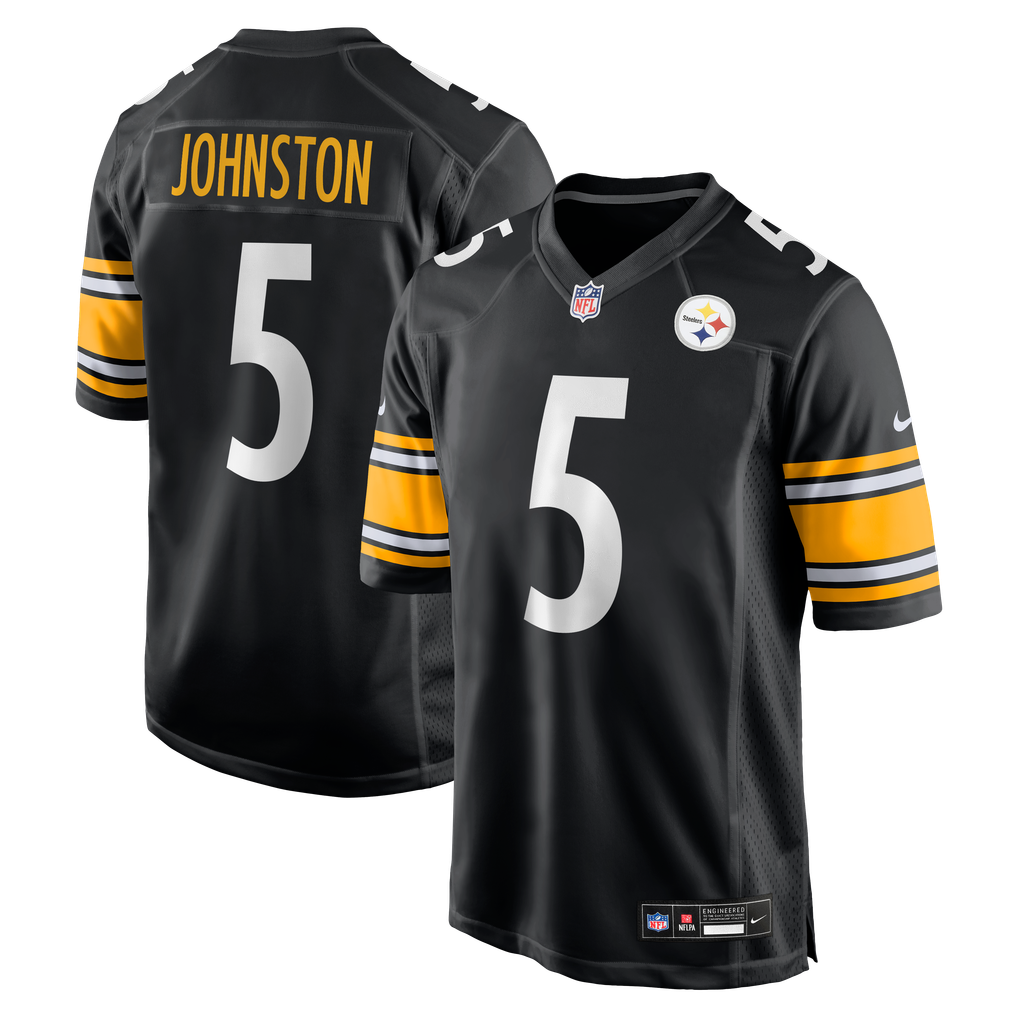 Men's Pittsburgh Steelers Cameron Johnston Black Game Jersey