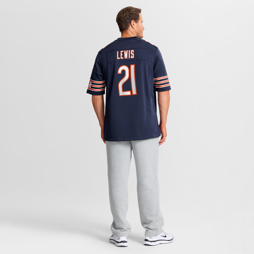 Men's Chicago Bears Cameron Lewis Navy Team Game Jersey