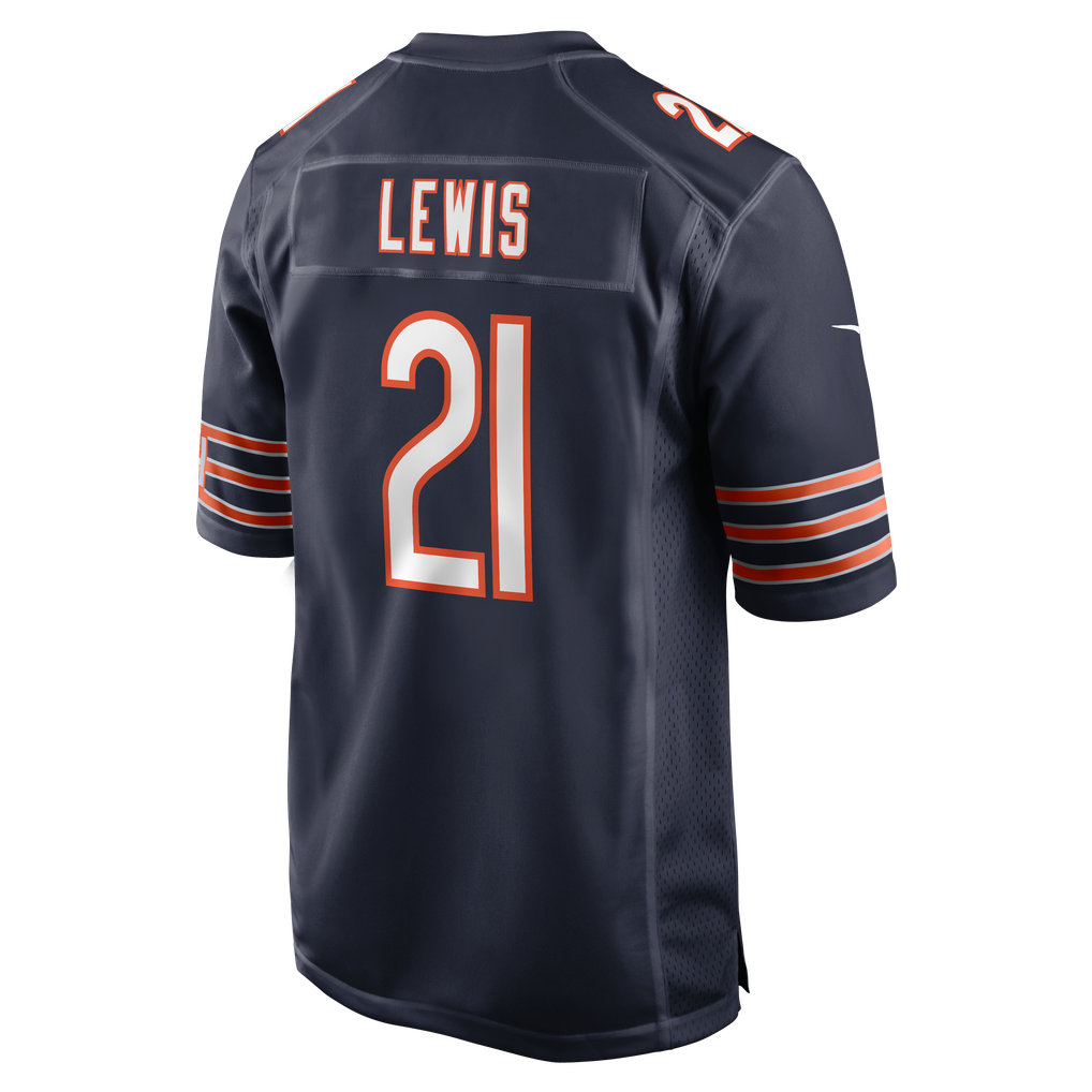 Men's Chicago Bears Cameron Lewis Navy Team Game Jersey