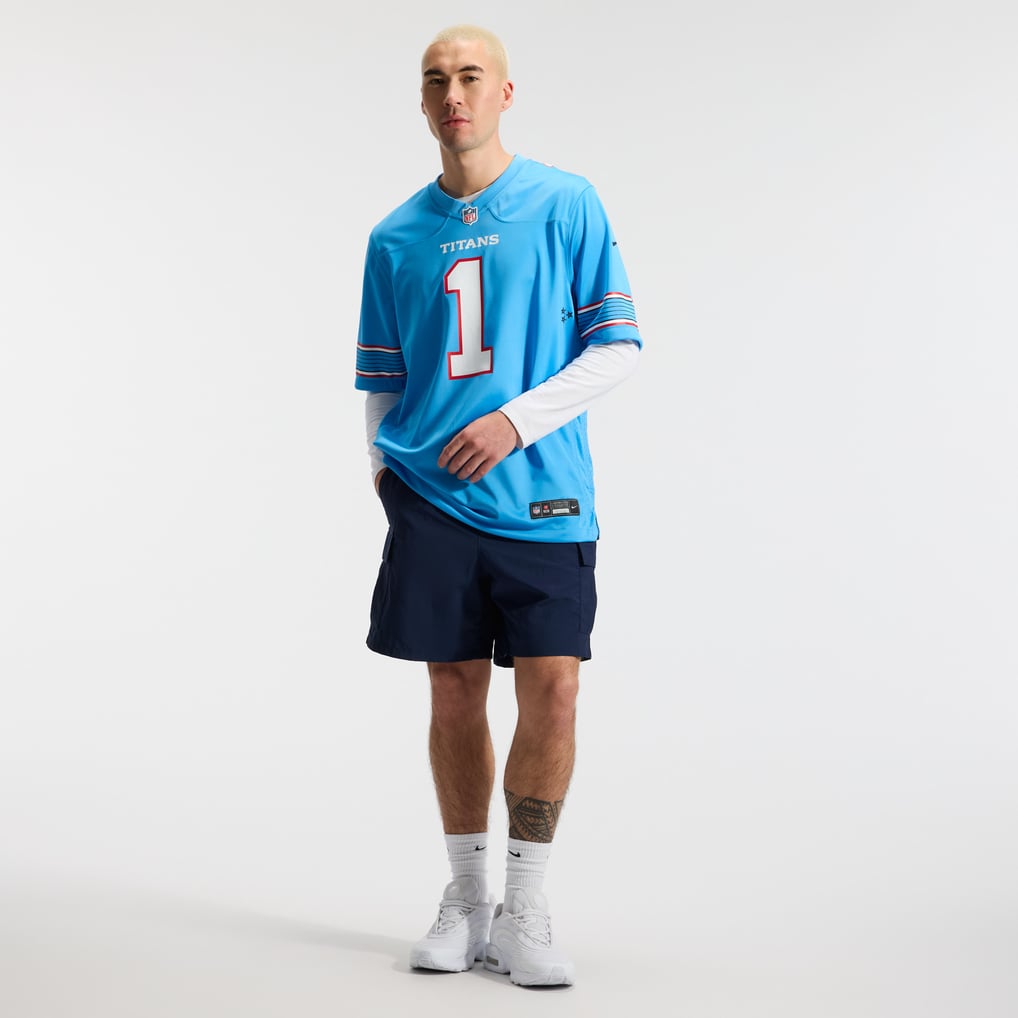Men's Tennessee Titans Cameron Ward Light Blue Game Jersey