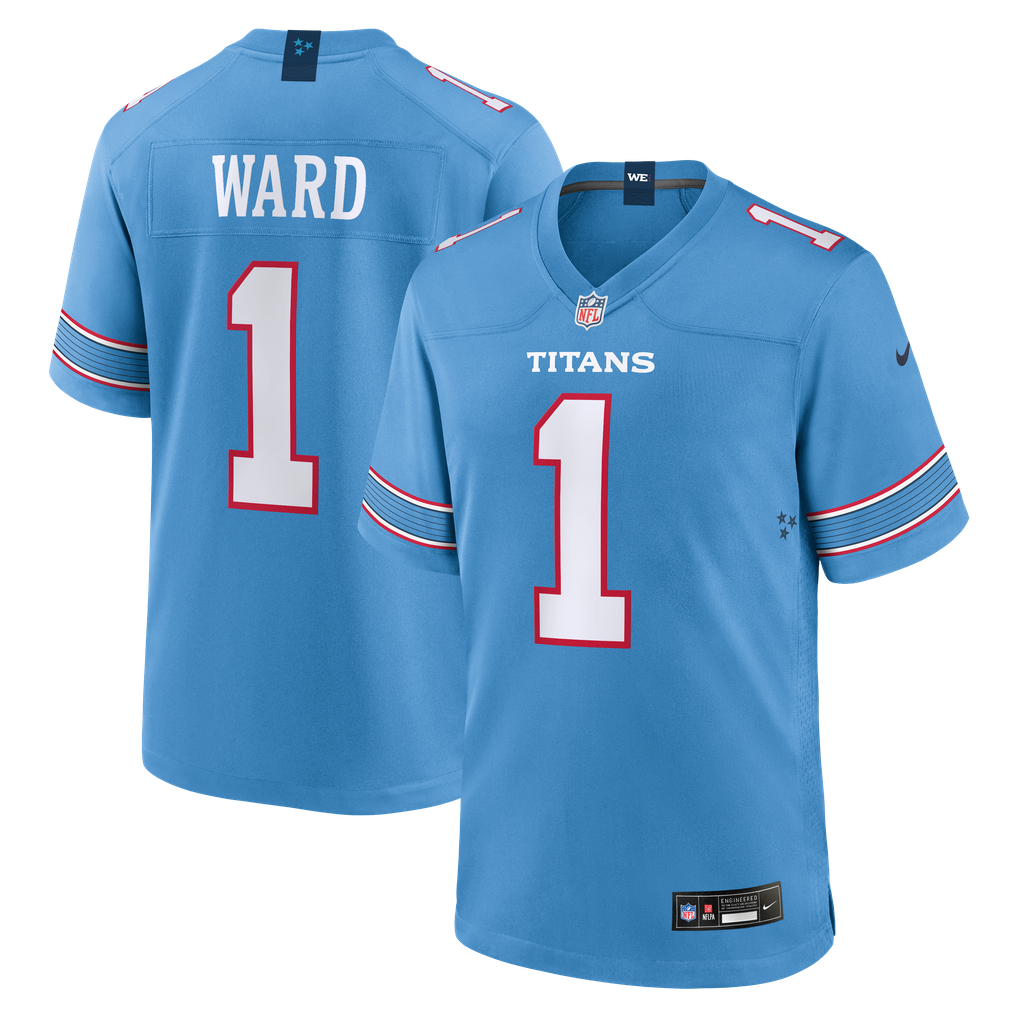 Men's Tennessee Titans Cameron Ward Light Blue Game Jersey