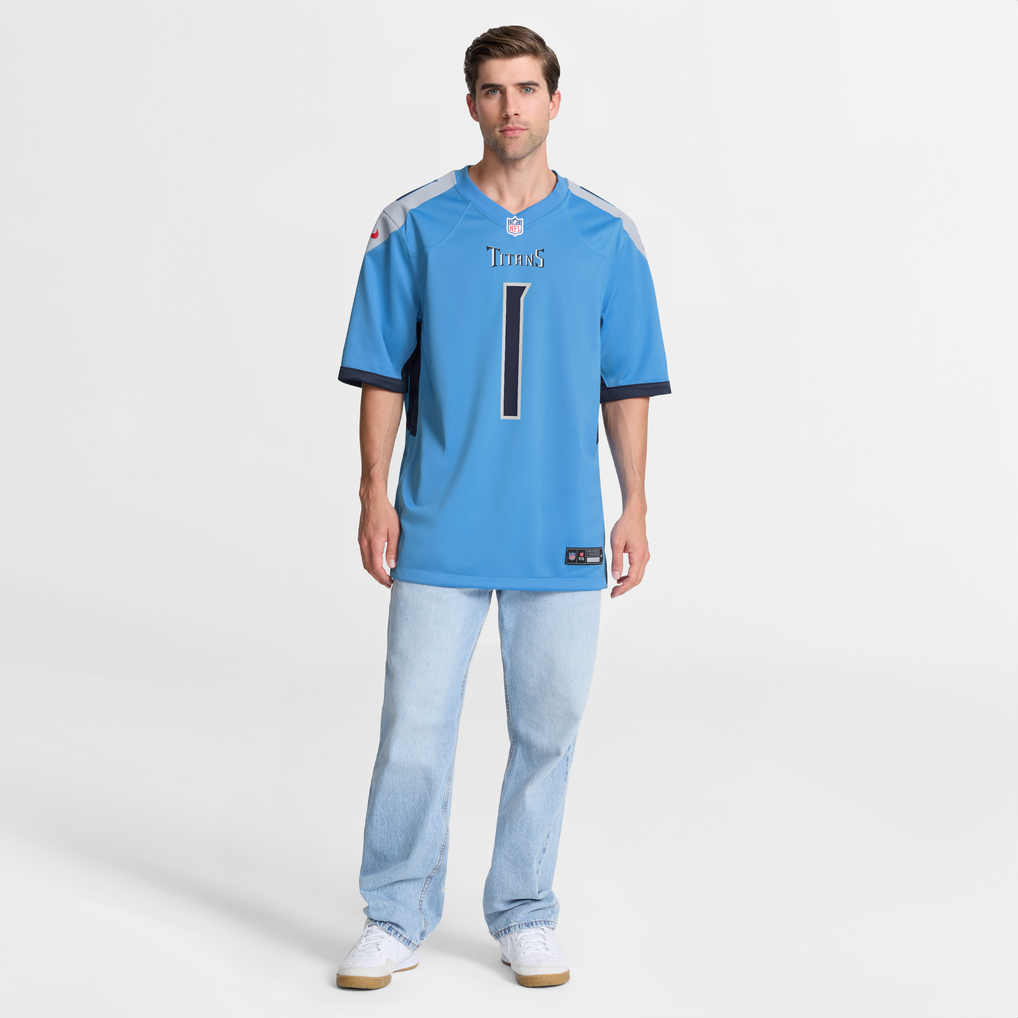Men's Tennessee Titans Cameron Ward Light Blue Team Game Jersey