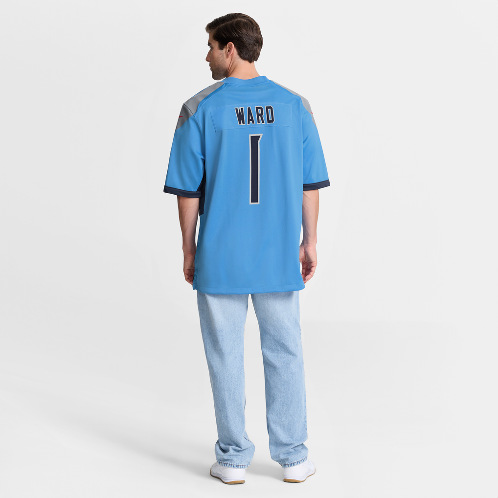 Men's Tennessee Titans Cameron Ward Light Blue Team Game Jersey