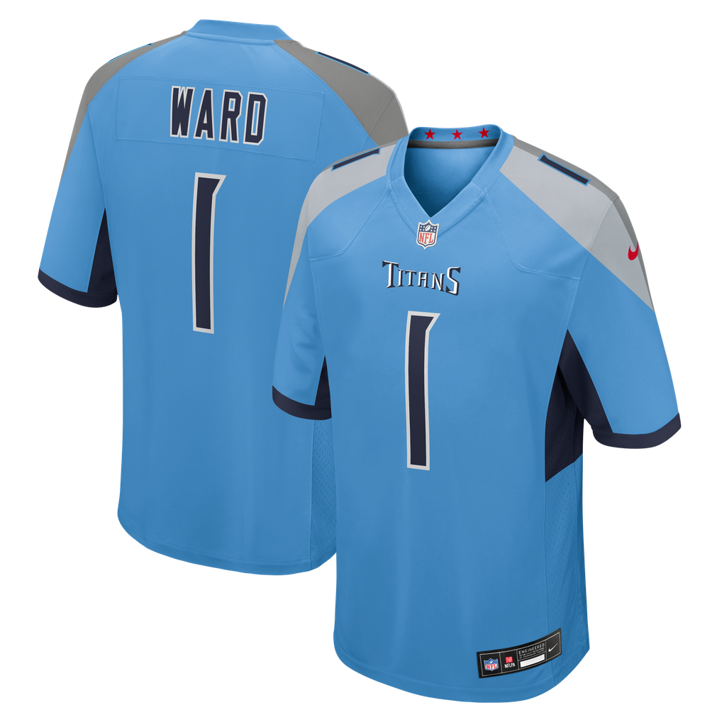 Men's Tennessee Titans Cameron Ward Light Blue Team Game Jersey