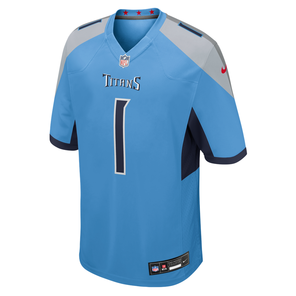 Men's Tennessee Titans Cameron Ward Light Blue Team Game Jersey