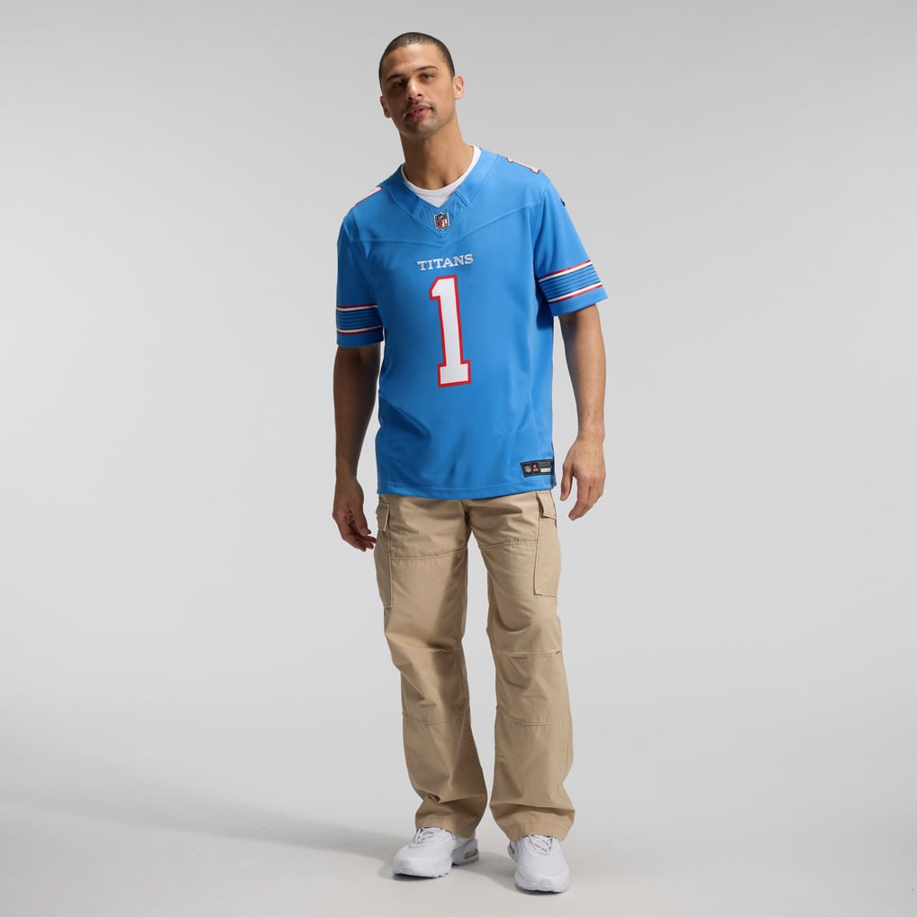 Men's Tennessee Titans Cameron Ward Light Blue Team Vapor F.U.S.E. Stitched Limited Jersey