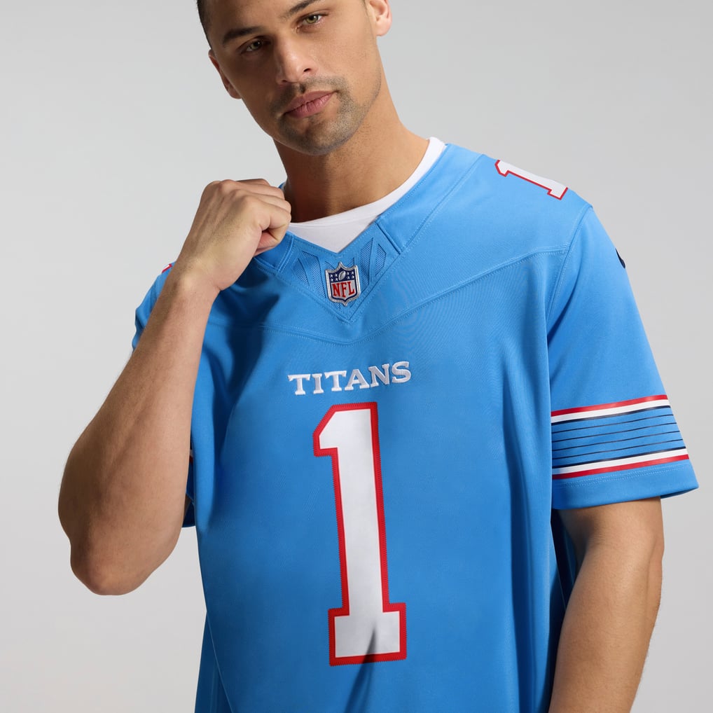Men's Tennessee Titans Cameron Ward Light Blue Team Vapor F.U.S.E. Stitched Limited Jersey
