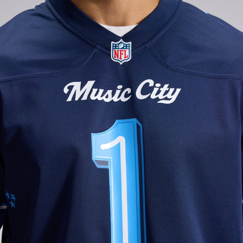 Men's Tennessee Titans Cameron Ward Navy 2026 Rivalries Collection Game Jersey