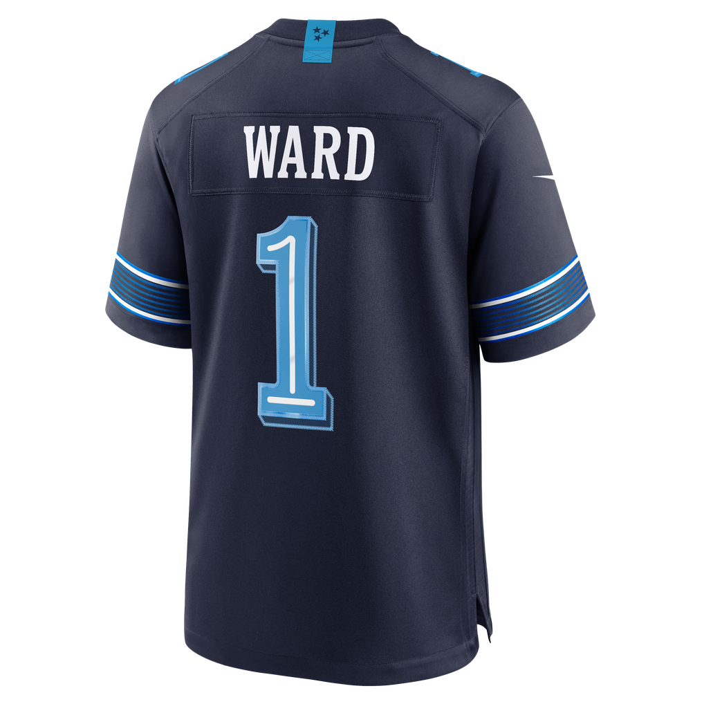 Men's Tennessee Titans Cameron Ward Navy 2026 Rivalries Collection Game Jersey