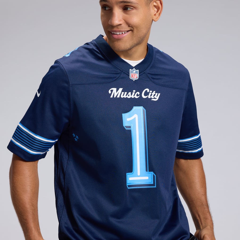 Men's Tennessee Titans Cameron Ward Navy 2026 Rivalries Collection Game Jersey