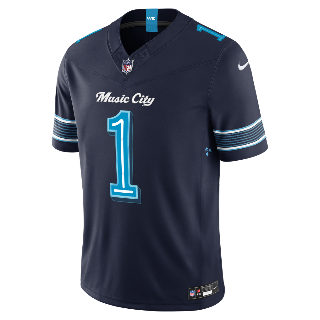 Men's Tennessee Titans Cameron Ward Navy 2026 Rivalries Collection Stitched Limited Jersey