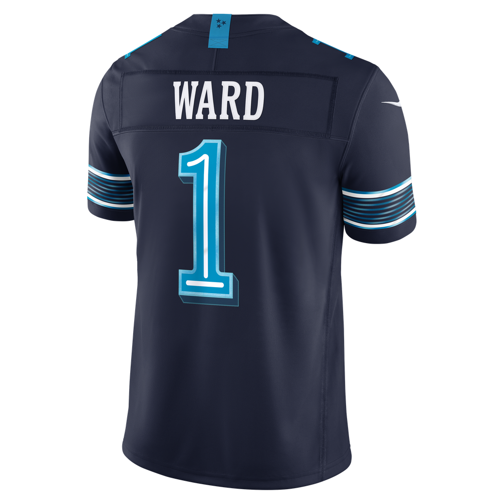 Men's Tennessee Titans Cameron Ward Navy 2026 Rivalries Collection Stitched Limited Jersey